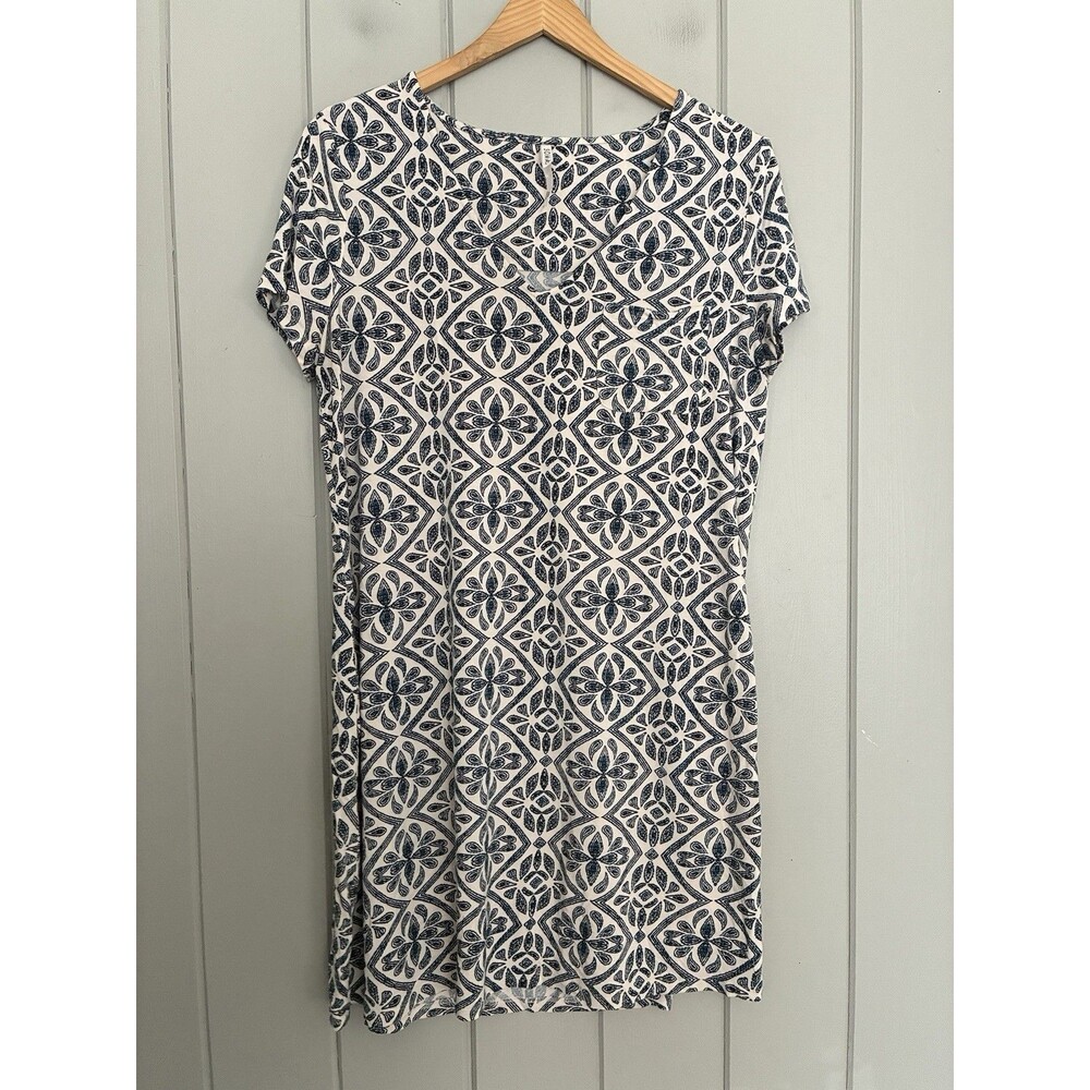 Soma Cool Nights Short Sleeve Sleepshirt S Small Nightgown Turquoise Printed